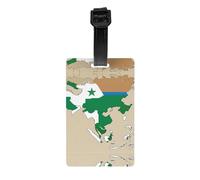 Bandiera della Repubblica dell'Uzbekistan Map04 Etichette per bagagli Etichette per bagagli Set di etichette per bagagli Set di etichette per borse Accessori da viaggio Regalo