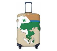 Bandiera della Repubblica dell'Uzbekistan map04 Stampa Travel Bagagli Copertura Valigie Copertura Protettiva Valigie Lavabile Copertura Bagagli Antigraffio, Nero , L