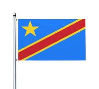 Bandiera della Repubblica Democratica del Congo, 3x5 piedi, bifacciale, per esterni, con 2 occhielli in ottone, ideale per decorare patio e prato.