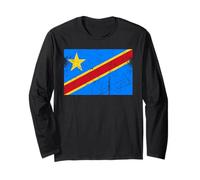 Bandiera della Repubblica Democratica del Congo per Uomini, Donne, Bambini Maglia a Manica