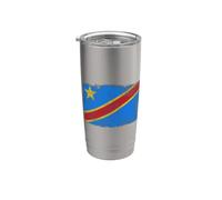 BANDIERA DELLA REPUBBLICA DEMOCRATICA DEL CONGO ZAIRE KINSHASA Bicchiere termico in acciaio inox doppia parete