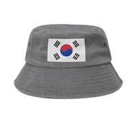 Bandiera della Repubblica di Corea Cappello da cowboy nero retrò e alla moda adatto per tutti i tipi di attività all'aperto, grigio, Taglia unica