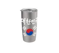 Bandiera della Repubblica di Corea e Hangul pennello scrittura parola Bicchiere termico in acciaio inox doppia parete