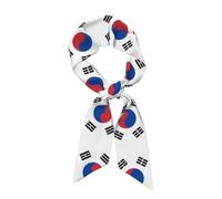 Bandiera della Repubblica di Corea Elegante sciarpa in raso per donna Sciarpa alla moda morbida e lucida con stampa integrale Versatile da indossare come fascia per capelli o cravatta per appuntame