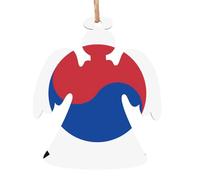 Bandiera della Repubblica di Corea in legno a forma di angelo ornamenti 6 PCS adatto per appendere su pareti, porte e finestre