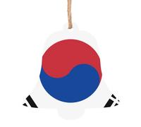 Bandiera della Repubblica di Corea in legno a forma di campana ornamenti 4 PCS adatto per appendere su pareti, porte e finestre