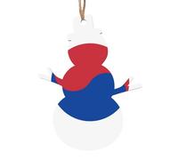 Bandiera della Repubblica di Corea in legno a forma di pupazzo di neve ornamenti 6 PCS adatto per appendere su pareti, porte e finestre