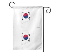 Bandiera della Repubblica di Corea Mappa Stagionale Giardino Bandiere per Esterni, Durevole Doppio Lato Decorazione Festività Bandiere Yard