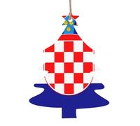 Bandiera della Repubblica di Croazia in legno a forma di albero di Natale ornamenti 4 PCS adatti per appendere su pareti, porte e finestre