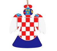 Bandiera della Repubblica di Croazia in legno a forma di angelo ornamenti 2 PCS adatti per appendere su pareti, porte e finestre