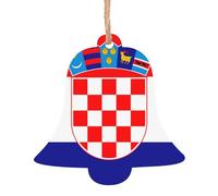 Bandiera della Repubblica di Croazia in legno a forma di campana ornamenti 4 PCS adatti per appendere su pareti, porte e finestre