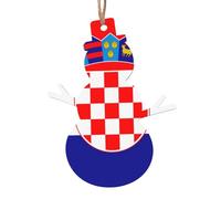 Bandiera della Repubblica di Croazia in legno a forma di pupazzo di neve ornamenti 2 PCS adatto per appendere su pareti, porte e finestre