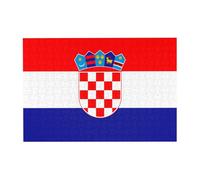 Bandiera della Repubblica di Croazia, puzzle in legno, orizzontale, 300 pezzi, per il tempo libero e la creatività della famiglia
