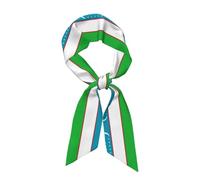 Bandiera della Repubblica di Uzbekistan Accessorio da donna sciarpa lunga, elegante sciarpa, cravatta sciarpa, dimensioni moderate (120 x 8 cm), dal gusto elegante, nero, taglia unica
