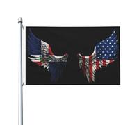 Bandiera della Repubblica Dominicana e degli Stati Uniti con le ali, deluxe e resistente, 3x5 piedi