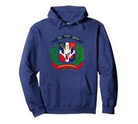 Bandiera della Repubblica Dominicana Felpa con Cappuccio, Unisex per Adulti, Navy, S