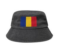 Bandiera della Romania Cappello da cowboy nero retrò e alla moda adatto per tutti i tipi di attività all'aperto, Nero , Taglia unica