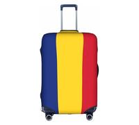 Bandiera della Romania, copertura per valigia, trolley, elastica, lavabile, antigraffio, adatta per 45-81 cm, bianco, L