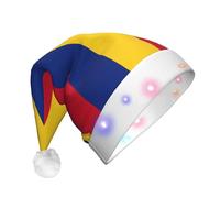 Bandiera della Romania Stampa Led Light-Up Cappello di Natale,Cappello di Babbo Natale Peluche Illuminare Divertente Natale Ha,Decorazioni natalizie.