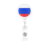 Bandiera della Russia Porta badge retrattile Porta carte d'identità con clip per infermiere Studente Impiegato