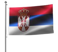 Bandiera della Serbia 3X5 FT, bandiera per auto resistente alle intemperie