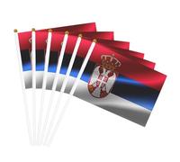 Bandiera della Serbia, bandiera portatile resistente alle intemperie per esterni, per casa, non sbiadisce, tema festivo, bandiere per motociclisti, con asta.