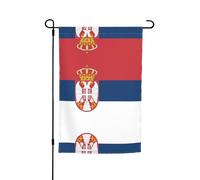 Bandiera della Serbia da giardino, 30,5 x 45,7 cm, anti-pieghe e anti-sbiadimento, adatta per giardino, cortile, prato, balcone