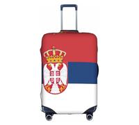 Bandiera della Serbia Stampa Unica Viaggio Bagagli Copertura Lavabile Anti Graffio Valigia Protector per Vacanza, bianco, X-Large