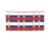 Bandiera della Serbia stampata Celebration Backdrop, resistente all'usura Hanging Banner per la casa e il giardino festivo