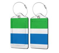 Bandiera della Sierra Leone 1 Business Travel PU etichetta in pelle adatta per borse/zaini/bagagli