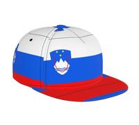 Bandiera della Slovenia Cappellino da baseball alla moda a tesa piatta, adatto per tutte le stagioni, una buona scelta per correre e viaggiare nero, nero, taglia unica