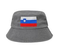 Bandiera della Slovenia Cappello da cowboy nero retrò e alla moda adatto per tutti i tipi di attività all'aperto, grigio, Taglia unica