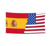 Bandiera della Spagna americana che stampa decorazioni per striscioni di Halloween, cartello da appendere per interni ed esterni, forniture per le vacanze con occhielli in metallo