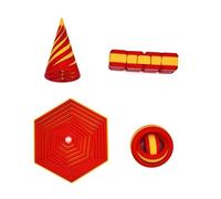 Bandiera della Spagna stampata su Spinner, Piramide Magica, Cubo Infinito e Fractal Fidget Esagono. Regalo patriottico per gli spagnoli. Confezione antistress per rilassarsi con la bandiera spagnola