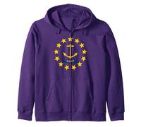 Bandiera della Speranza del Rhode Island Felpa con Cappuccio, Unisex per Adulti, Viola, S