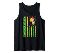 Bandiera della Storia Nera Afro Pugno Africano Orgoglio retrò Design Canotta