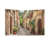 Bandiera della strada dell'Italia con 4 occhielli, bandiere su un lato in poliestere resistente, striscioni resistenti alle intemperie per dormitorio, feste, riprese, festival, decorazione 152,4 x