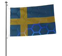 Bandiera Della Svezia Con 2 Occhielli Bandiere Di Benvenuto Resistente Alle Intemperie Bandiera Da Cortile Decorazione Per Patio All'Aperto Interni 90X150Cm