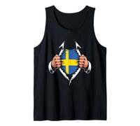 Bandiera della Svezia Strappata Grafica Swedish Pride Roots Canotta