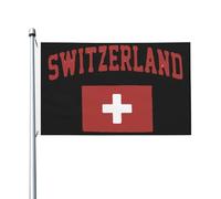 Bandiera della Svizzera 3x5 piedi, stampata su entrambi i lati, resistente, per esterni, con occhielli, ideale per giardino, cortile, prato e patio.