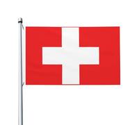 Bandiera della Svizzera 3x5 piedi, stampata su entrambi i lati, resistente, per esterni, con occhielli, ideale per giardino, cortile, prato e patio.