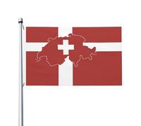 Bandiera della Svizzera 3x5 piedi, stampata su entrambi i lati, resistente, per esterni, con occhielli, ideale per giardino, cortile, prato e patio.