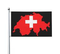 Bandiera della Svizzera 3x5 piedi, stampata su entrambi i lati, resistente, per esterni, con occhielli, ideale per giardino, cortile, prato e patio.