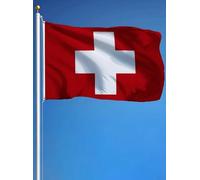 Bandiera della Svizzera, 90 x 150 cm, croce bianca su fondo rosso in poliestere resistente con occhielli - bandiera svizzera per interni ed esterni - ideale festa nazionale, sport, deco - planet flag
