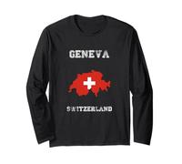 Bandiera della Svizzera Distressed Ginevra Pride Maglia a Manica