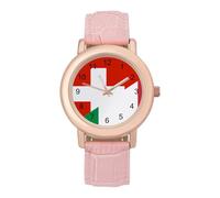 Bandiera della Svizzera e Italia Orologio da polso da donna personalizzato moda cinturino morbido regali per compleanni San Valentino