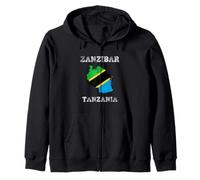 Bandiera della Tanzania Distressed Zanzibar Pride Felpa con Cappuccio