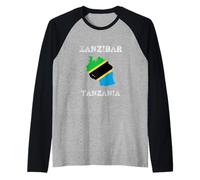 Bandiera della Tanzania Distressed Zanzibar Pride Maglia con Maniche Raglan