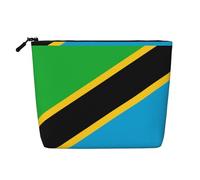 Bandiera della Tanzania impermeabile di grande capacità con cerniera Viaggio di lavoro viaggio casa multifunzionale borsa per il trucco borsa portamonete, Nero , Taglia unica
