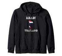 Bandiera della Thailandia Distressed Krabi Pride Felpa con Cappuccio